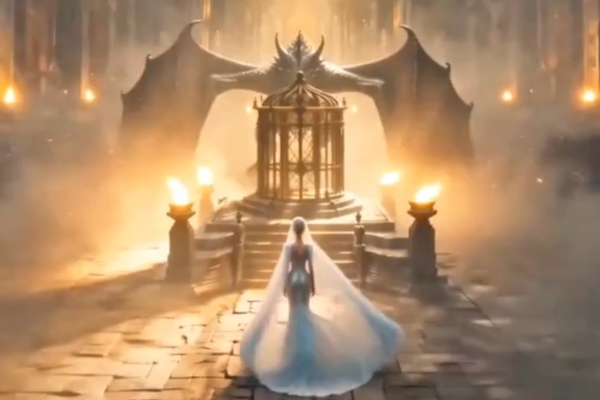 Cassia Moving Towards Cage in Sold to The Warlord Born for The Sky YouTube Movie