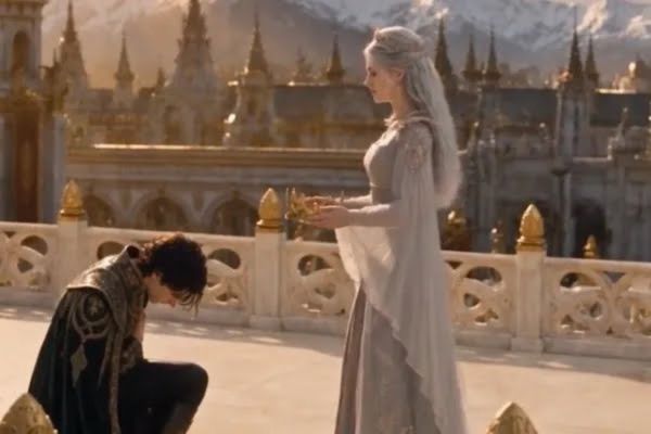 Evelyn Giving the Crown to Lucian in The Dragon Queen's Gambit YouTube Movie