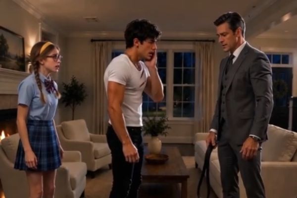 Peter Beating Jacob in Tempted by My Bad Boy Stepbrother Movie