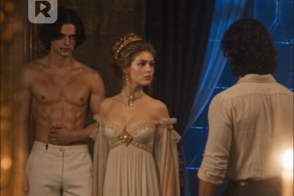 Adriana Protecting Sebastian in The Sea God's Disguise Fishing for Love Movie